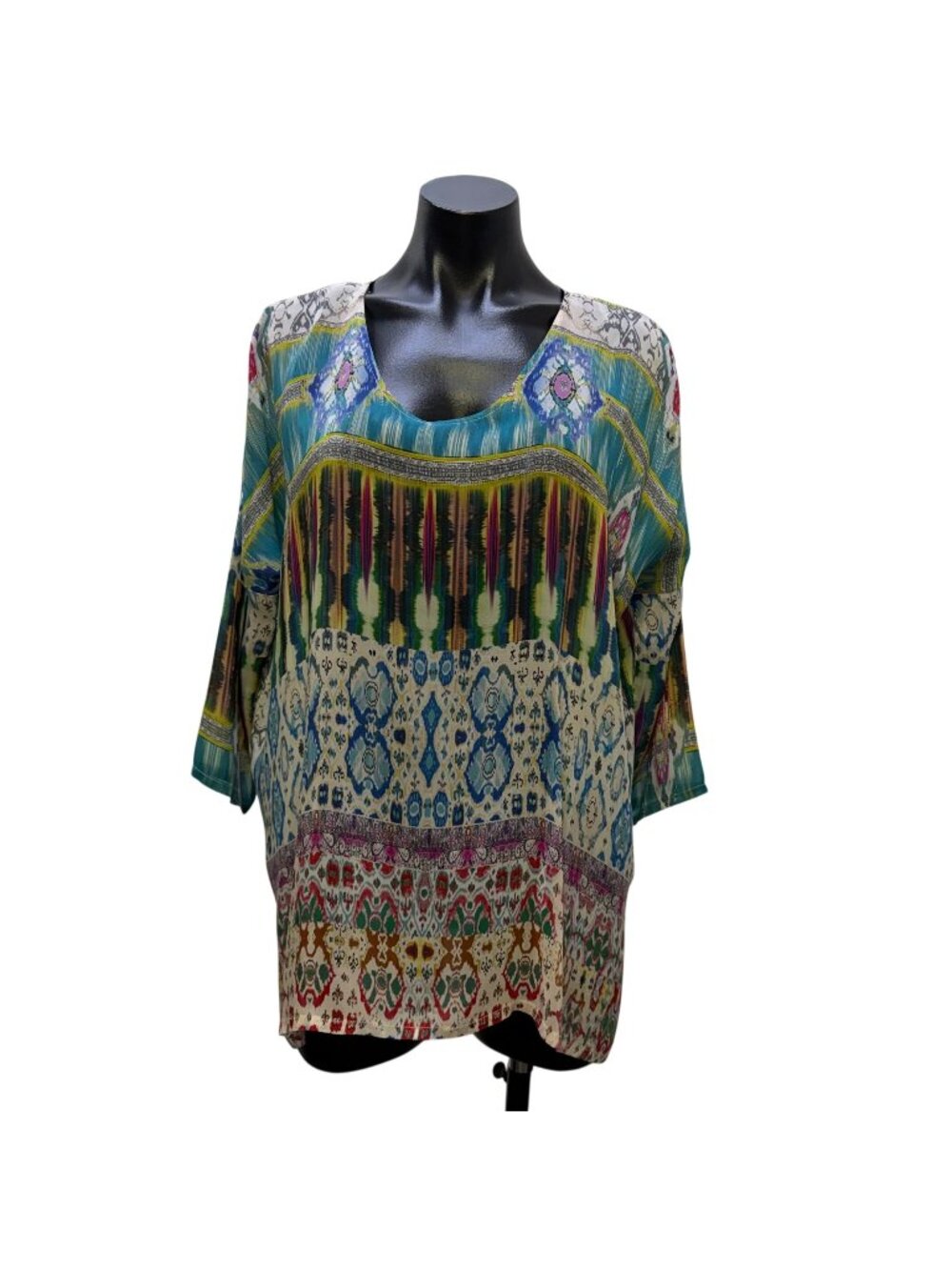 Johnny Was Multi-Color Boho Print Blouse Size S